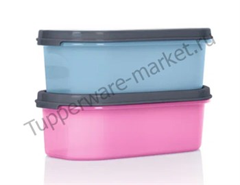 Компактус овальный (500мл) 2шт. голубой/розовый - фото 17314